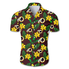Load image into Gallery viewer, Washington Redskins NFL Apparel Men Comfortable Polyester Flower Button Shirt Personalized Full Color Full Plus Size Best Gift Printed Logo Team