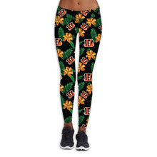 Load image into Gallery viewer, Carolina Panthers NFL Women Premium Fabric Legging Flower Allover Print Personalized Full Color Full Plus Size Best Gift Printed Logo Team