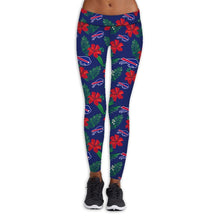 Load image into Gallery viewer, Carolina Panthers NFL Women Premium Fabric Legging Flower Allover Print Personalized Full Color Full Plus Size Best Gift Printed Logo Team