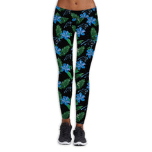 Load image into Gallery viewer, Carolina Panthers NFL Women Premium Fabric Legging Flower Allover Print Personalized Full Color Full Plus Size Best Gift Printed Logo Team