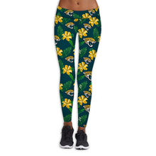 Load image into Gallery viewer, Carolina Panthers NFL Women Premium Fabric Legging Flower Allover Print Personalized Full Color Full Plus Size Best Gift Printed Logo Team