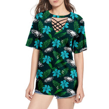Load image into Gallery viewer, Jacksonville Jaguars NFL Women Polyester Bandage T-Shirt Personalized Full Color Full Plus Size Best Gift Printed Logo Team