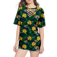 Load image into Gallery viewer, Jacksonville Jaguars NFL Women Polyester Bandage T-Shirt Personalized Full Color Full Plus Size Best Gift Printed Logo Team